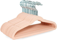 Velvet Hangers for Babies with Silver Hooks, Space Saving,  Ultra Thin, Non Slip Hangers for Baby Clothes, Pink 60 Ct
