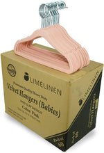 Velvet Hangers for Babies with Silver Hooks, Space Saving,  Ultra Thin, Non Slip Hangers for Baby Clothes