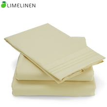 Limelinen Bed Sheet Set - Super Soft Easy Care - Wrinkle, Fade, Stain Resistant - Brushed Microfiber - with 16 inch Deep Pockets Bedding