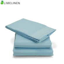 Limelinen Bed Sheet Set - Super Soft Easy Care - Wrinkle, Fade, Stain Resistant - Brushed Microfiber - with 16 inch Deep Pockets Bedding