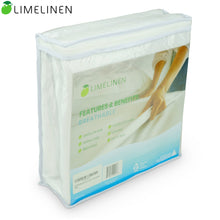 Limelinen Mattress Protector - Bulk Case 6 Sets - Premium Cotton Waterproof Vinyl Free Hypoallergenic Stretches up to 18 inch, Queen White